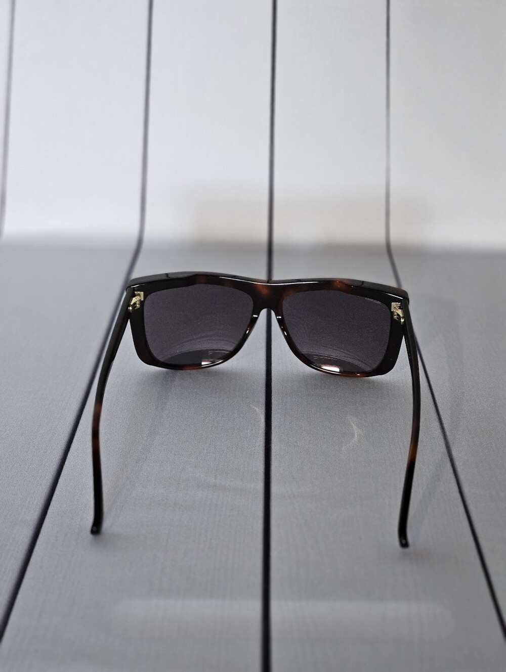 MaxMara MM0066 Lee1 Tortoise Square Sunglasses Gold Mirror Lens w/ Case - Picture 13 of 14